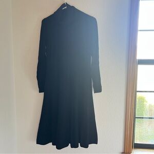 Lafayette 148 New York Black Wool Long Sleeve Dress